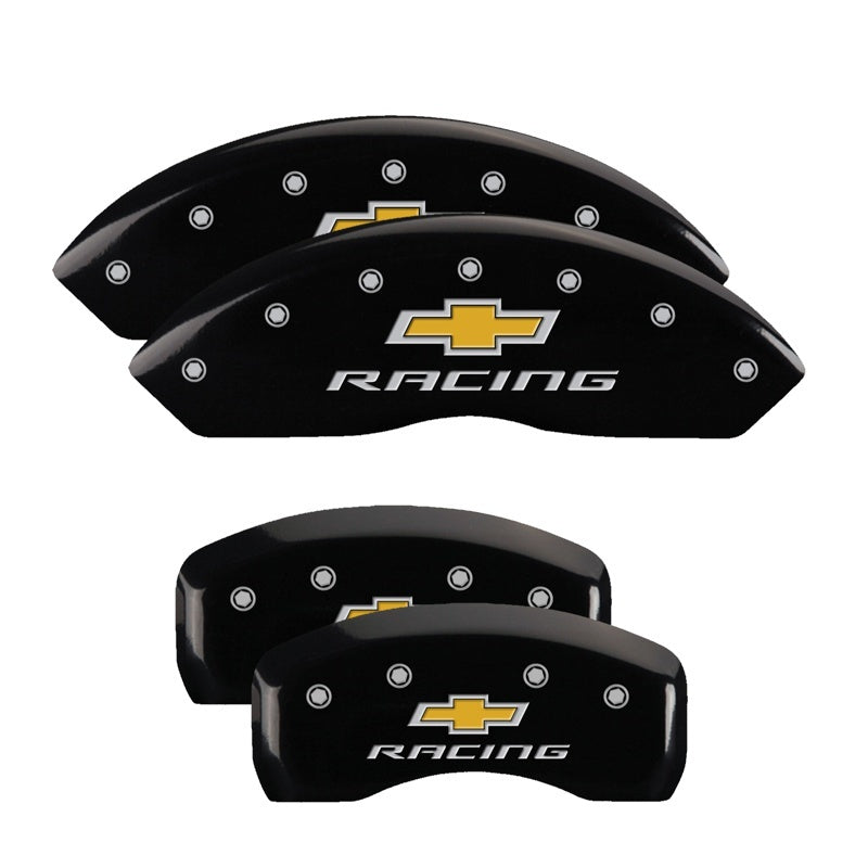 Couvre-étriers MGP 4 gravés avant et arrière Chevy Racing Finition noire argent ch