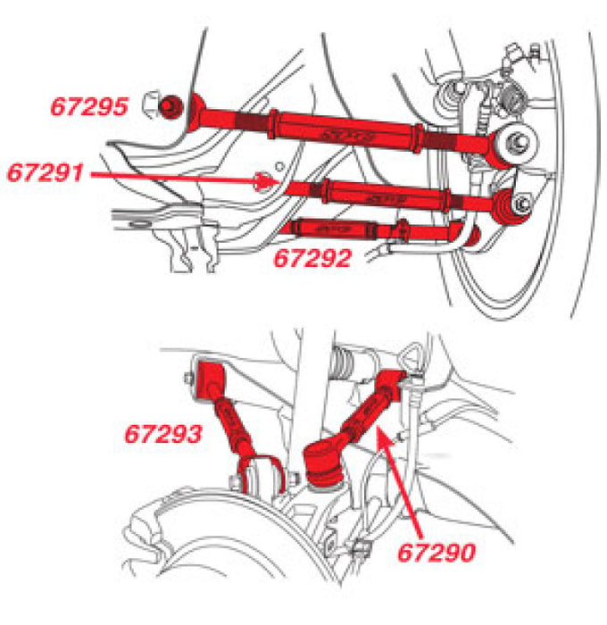 Bras réglables arrière SPC Performance Honda/Acura (ensemble de 5)