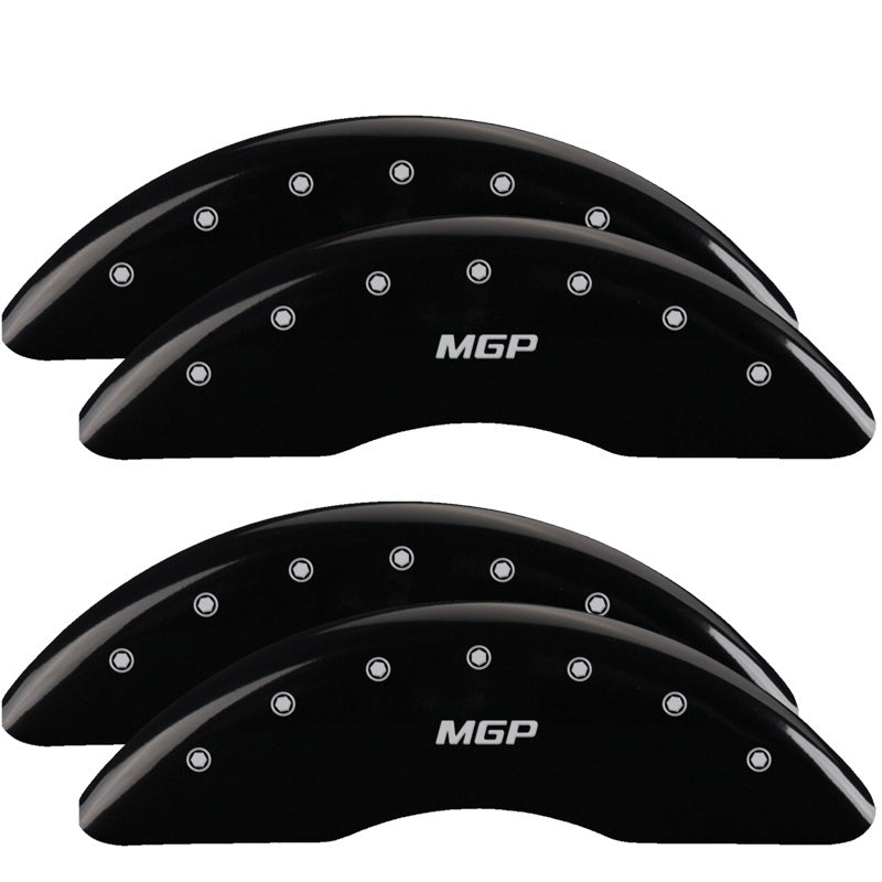 MGP 4 Caliper Covers Engraved Front & Rear Style 2/Chrysler Wing Black finish silver ch