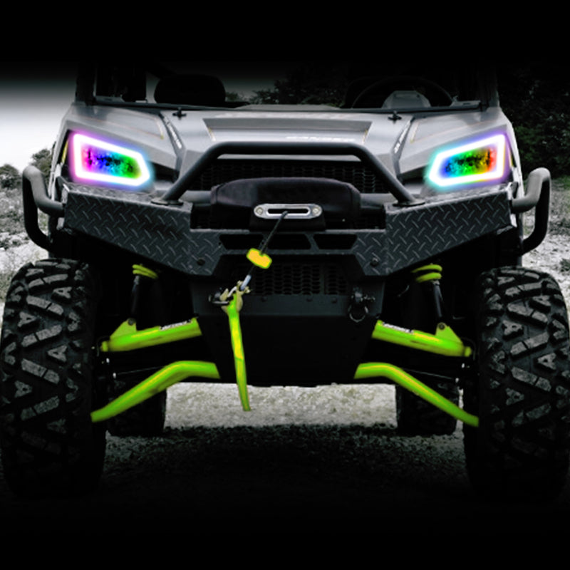 Oracle 14-19 Polaris Ranger 570/900/1000 Dynamic RGB+W Headlight Halo Kit - - Dynamic SEE WARRANTY