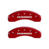 Couvre-étriers MGP 4 gravés avant et arrière finition rouge Hummer argent ch