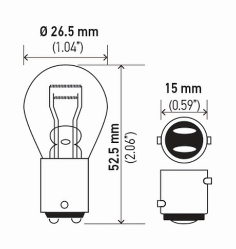 Ampoule Hella 7225 12V 21/4W Baz15D S8 (2)