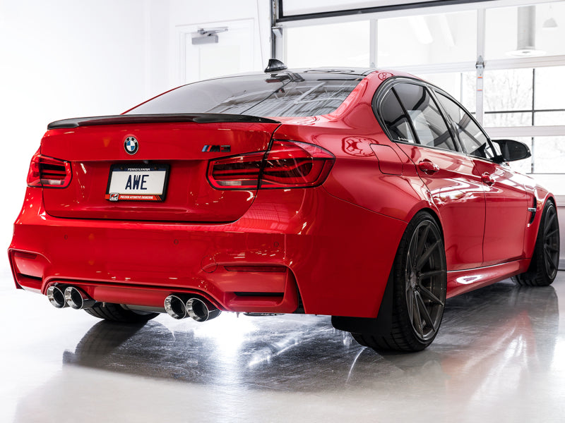 Échappement Catback AWE Tuning pour BMW F8X M3/M4 Track Edition - Embouts chromés argentés