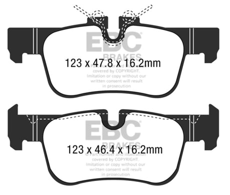 Plaquettes de frein arrière EBC 16-18 pour BMW X1 Yellowstuff