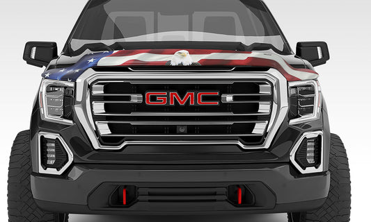 Stampede 2007-2014 GMC Yukon Excludes Hybrid Models Vigilante Premium Hood Protector - Flag