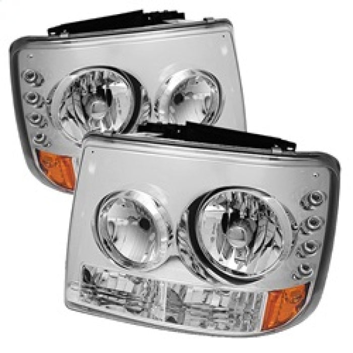 Phares à LED en cristal Spyder Chevy Silverado 1500 99-02 (ne convient pas au modèle HD) Chr HD-YD-CS99-1PC-AM-C