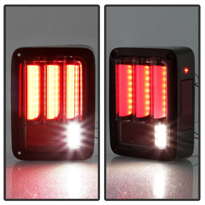 Feux arrière à LED pour Jeep Wrangler Version 2 Spyder 07-16 - Rouge transparent (ALT-YD-JWA07V2-LBLED-RC)