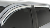 Déflecteur de vent latéral Tape-Onz pour camionnette Toyota Tundra à cabine multiplace allongée Stampede 2007-2019, 4 pièces - Chrome