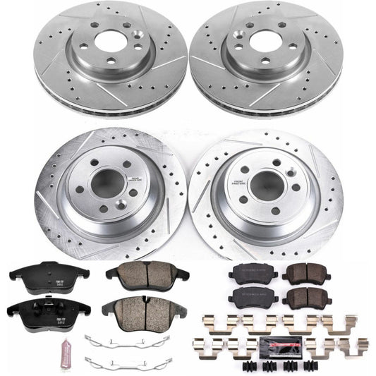 Power Stop 12-15 Land Rover Range Rover Evoque Front & Rear Z23 Evolution Brake Kit