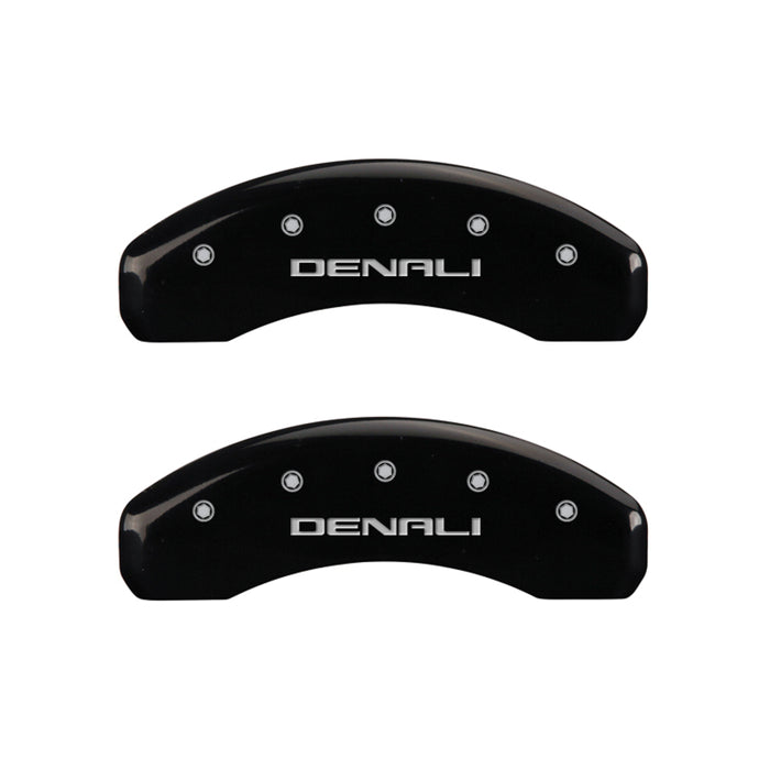 MGP 4 Caliper Covers Engraved Front & Rear Denali Black finish silver ch