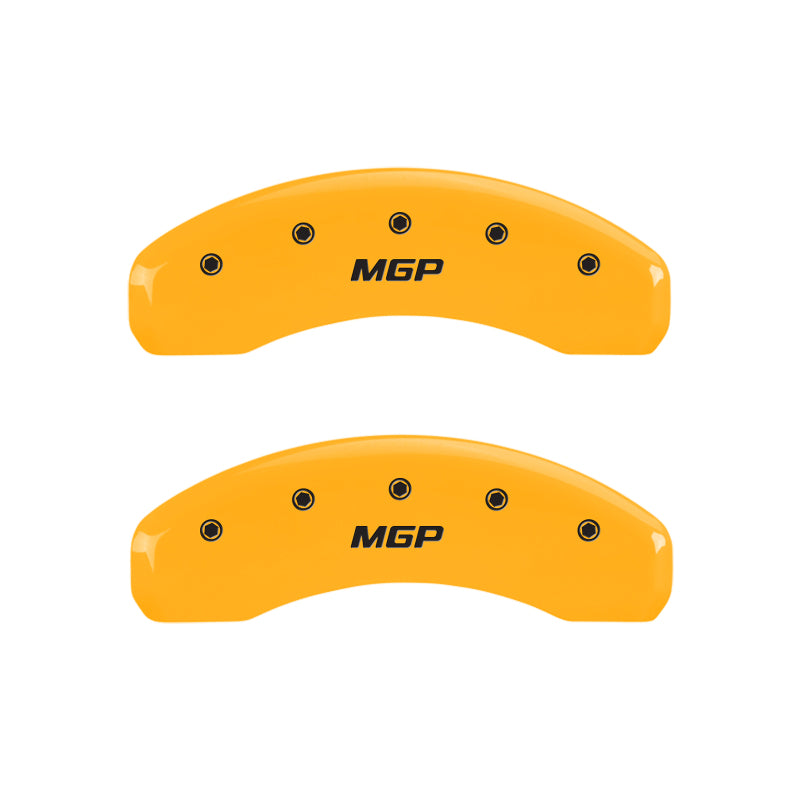 MGP 4 Caliper Covers Engraved Front & Rear MGP Yellow Finish Black Char 2006 Jeep Commander