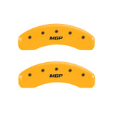 MGP 4 Caliper Covers Engraved Front & Rear MGP Yellow Finish Black Char 2010 Cadillac SrX