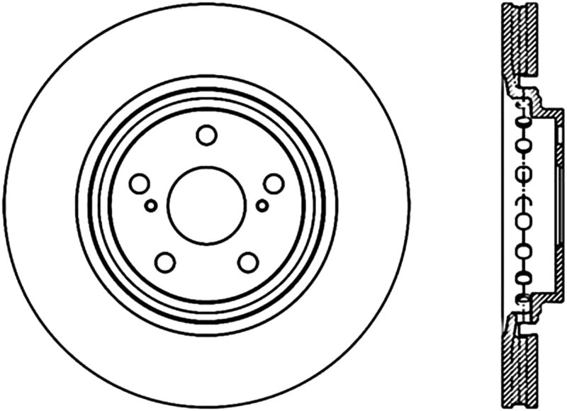 Rotor fendu avant gauche StopTech 10-15 pour Lexus RX350 Cryo Sport