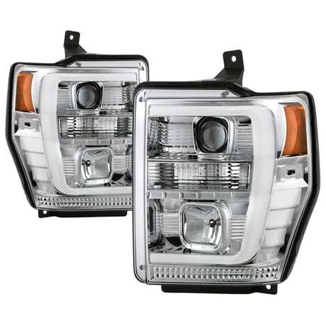 Phares à DEL haute puissance Spyder Ford F-250/350/450 08-10 V2 - Interrupteur arrière - Chrome PRO-YD-FS08PL-SBLB-C