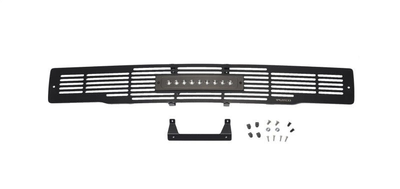 Putco 15-17 Ford F-150 - Grille de pare-chocs SS Black Bar Design avec inserts de barre lumineuse Luminix de 10 po