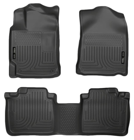 Revêtements de sol avant et 2e siège noirs Husky Liners 10-13 pour Lexus RX350/RX450h WeatherBeater
