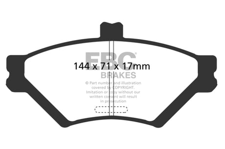 Plaquettes de frein avant EBC Ultimax2 pour Ford Crown Victoria 4.6 (pistons phénoliques) 95-97