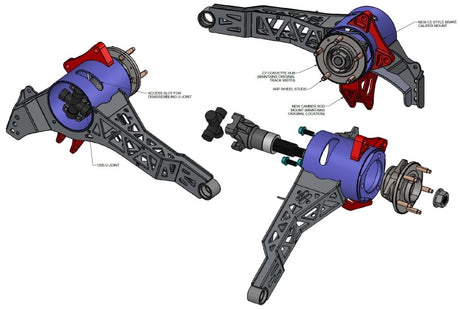 Bras oscillants arrière Ridetech 63-79 Chevy Corvette pour moyeux C7