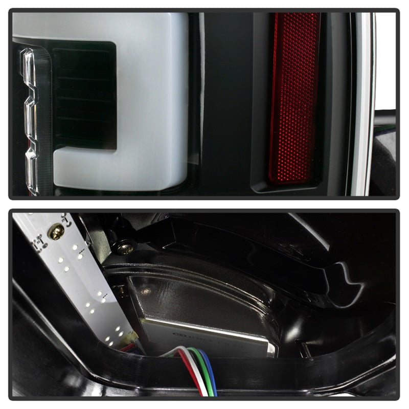 Feux arrière à LED Spyder 17-18 Ford F250 (avec capteur d'angle mort/modèle à LED uniquement) - Noir ALT-YD-FS17BS-LED-BK