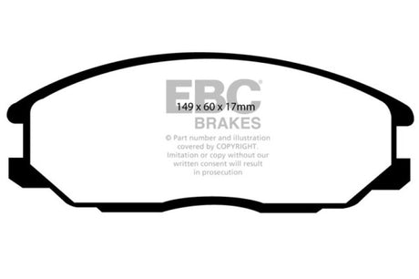 Plaquettes de frein avant EBC 00-01 Hyundai XG 300 3.0 Redstuff