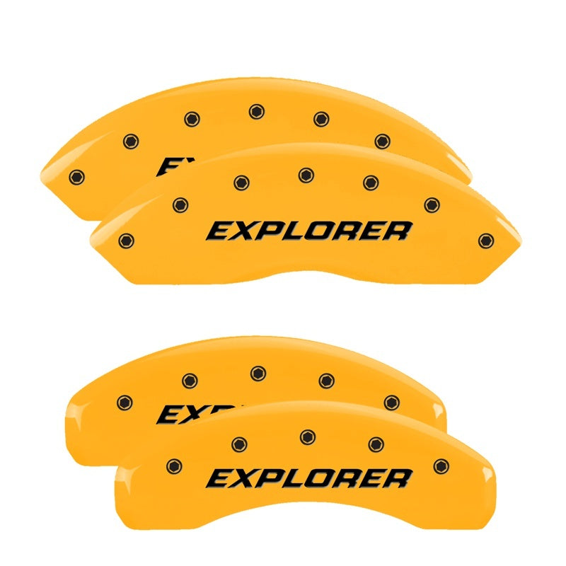 MGP 4 Caliper Covers Engraved Front & Rear MGP Yellow Finish Black Char 1998 Ford Expedition