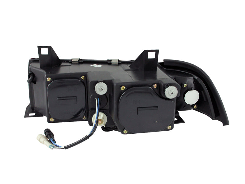 ANZO 1992-1998 BMW Série 3 E36 Phares de projecteur avec halo noir G2 1 pièce