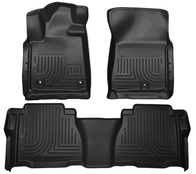 Revêtements de sol avant et 2e siège noirs Husky Liners 12-13 pour Toyota Tundra Weatherbeater