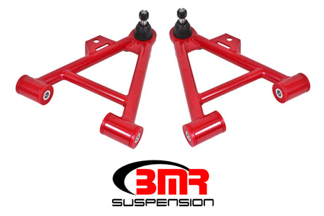 BMR 79-93 Fox Mustang Lower Non-Adj. A-Arms (Coilover Only) w/ STD. Ball Joint (Poly) - Red BMR Suspension
