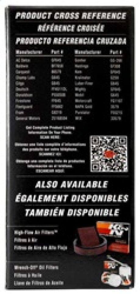 Filtre à carburant en cellulose K&amp;N 2,125 po de diamètre extérieur x 5,438 po de longueur