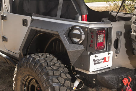 Paire de garde-boue arrière Rugged Ridge XHD 4 portes 07-18 Jeep Wrangler JKU