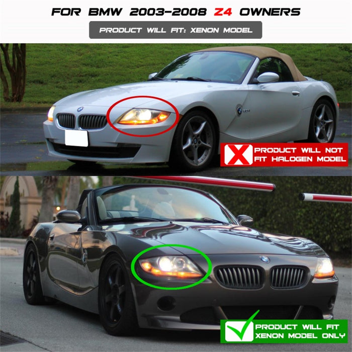 Phares de projecteur Spyder BMW Z4 03-08 Modèle Xénon/HID uniquement - Halo LED noir PRO-YD-BMWZ403-HID-BK