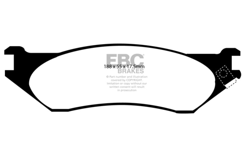 Plaquettes de frein avant extra-robustes EBC 00-01 pour Dodge Ram 1500 (4WD) Pick-up 3.9