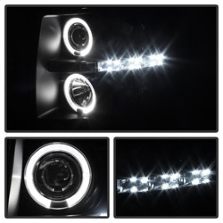 Phares de projecteur Spyder Chevy Silverado 1500/2500 07-13 LED Halo LED Blk Smke PRO-YD-CS07-HL-BSM