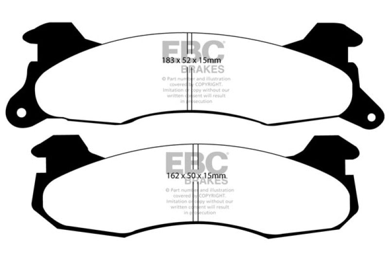 Plaquettes de frein arrière EBC Ultimax2 pour Ford Mustang 2.3 (disques arrière) 83-93