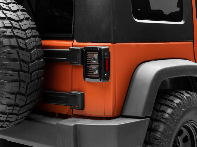 Raxiom 07-18 Jeep Wrangler JK Axial Series Vision LED Tail Lights- Black Housing (Smoked Lens)