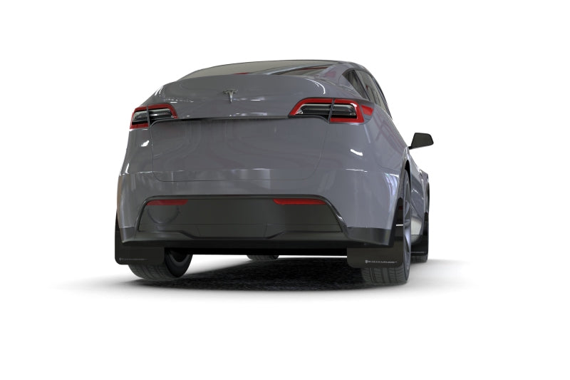 Garde-boue noir Rally Armor 20-22 Tesla Model Y - Logo noir métallisé