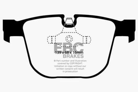 Plaquettes de frein arrière EBC Greenstuff pour BMW 1M Coupé 3.0 Twin Turbo 11-12