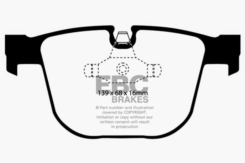 Plaquettes de frein arrière EBC Greenstuff pour BMW X5 4.4 Twin Turbo (50) 10-14