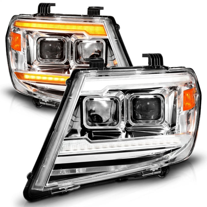 ANZO 09-20 Nissan Frontier Chrome Projecteur Plank Style DRL avec Switchback et LED DRL séquentiel