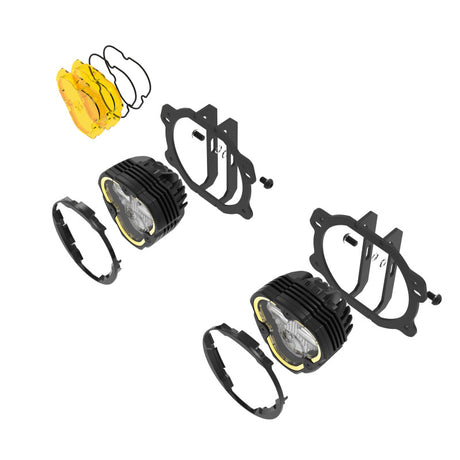 Feux antibrouillard SAE à double mode KC HiLiTES FLEX ERA 3 - Kit principal à 2 lampes pour pare-chocs en plastique Jeep JK/JL/JT