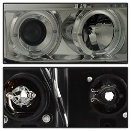 Phares de projecteur Spyder Toyota Tundra 07-13 LED Halo LED Smke PRO-YD-TTU07-HL-SM