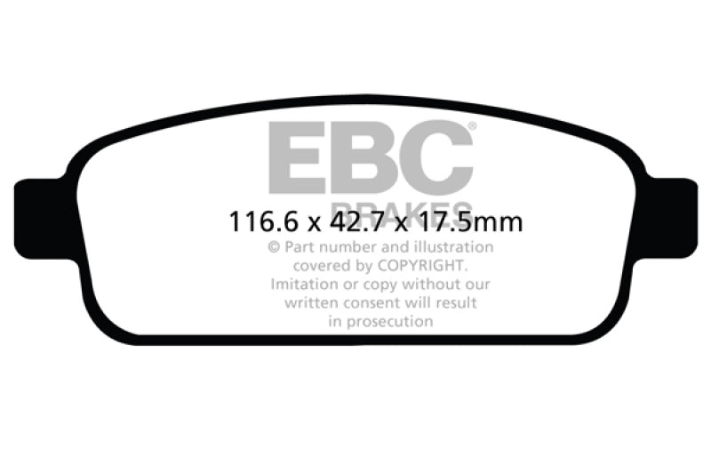 Plaquettes de frein arrière EBC 13+ Buick Encore 1.4 Turbo Greenstuff