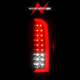 Feux arrière à LED ANZO 15-21 GMC Canyon avec barre lumineuse rouge, boîtier noir, lentille fumée