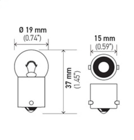 Ampoule Hella 5008 12V 10W Ba15S B6 (2)