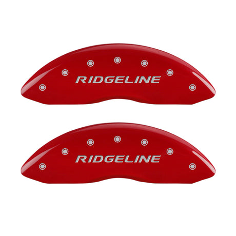 MGP 4 Caliper Covers Engraved Front & Rear Ridgeline Red Finish Silver Char 2017 Honda Ridgeline