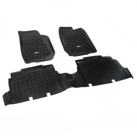 Revêtement de sol avant/arrière Rugged Ridge noir pour Jeep Wrangler JK 4 portes 2007-2018
