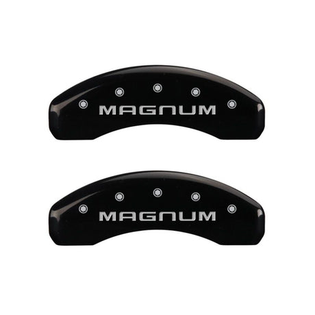 Couvre-étriers MGP 4 gravés avant et arrière finition noire Magnum argent ch