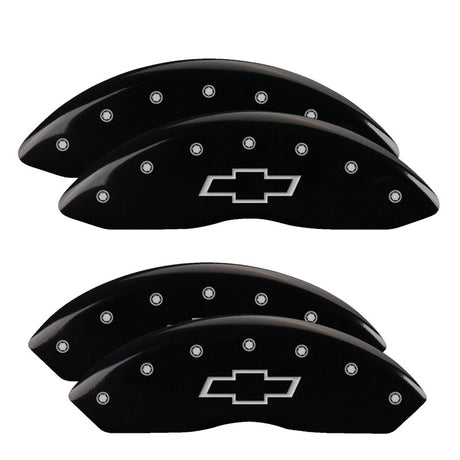 Couvre-étriers MGP 4 gravés avec nœud papillon avant et arrière, finition noire, argent anthracite, Chevrolet Express 2500 2014