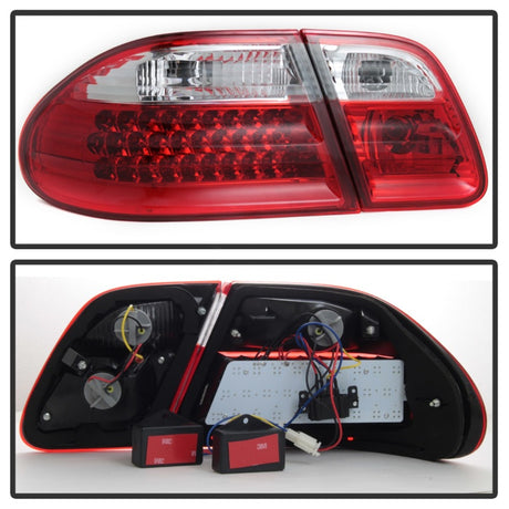 Xtune Mercedes Benz W210 Classe E 96-02 Feux arrière à LED Rouge Clair ALT-CL-MBW210-LED-RC