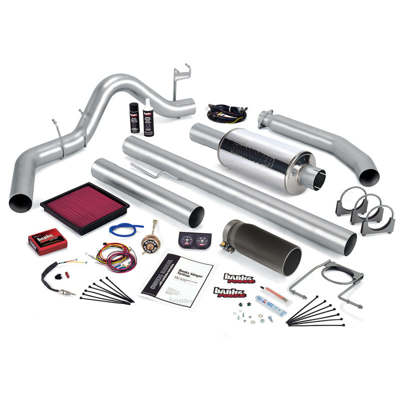 Banks Power 98 Dodge 5.9L Std Cab Stinger System - SS Single Exhaust w/ Black Tip